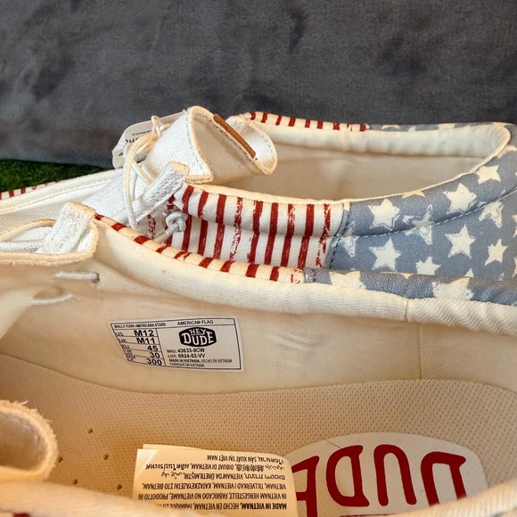 Hey Dude Wally American Flag Stars Stripes Shoes Loafer USA Men\'s Size 12 NWT main image 9